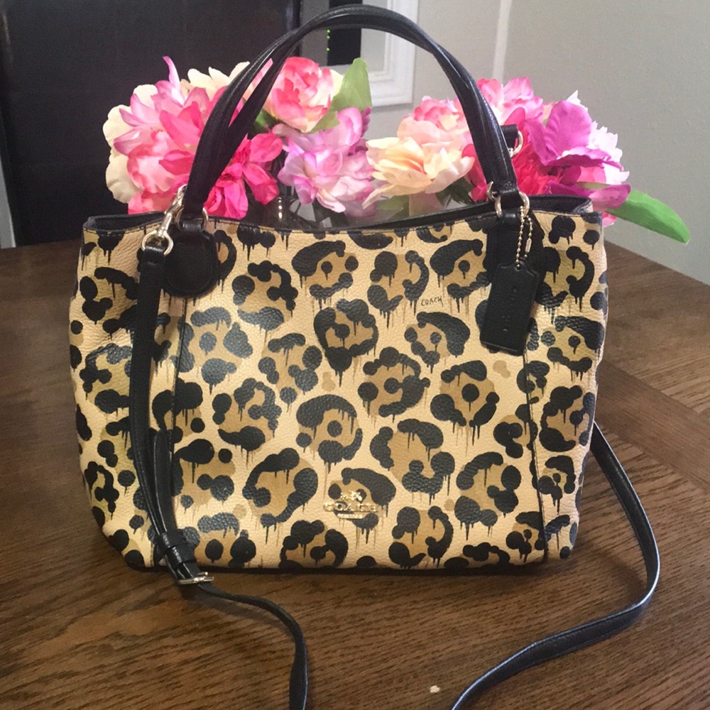 Leopard authentic coach purse